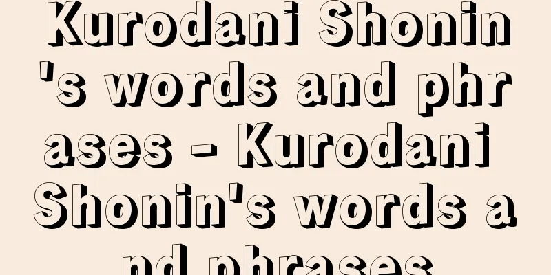 Kurodani Shonin's words and phrases - Kurodani Shonin's words and phrases