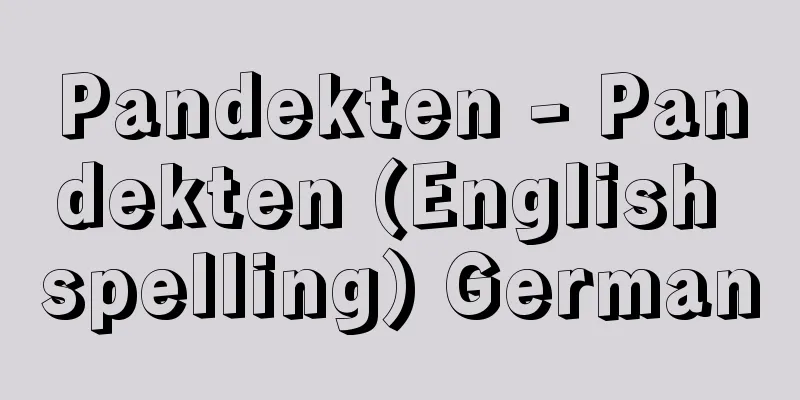 Pandekten - Pandekten (English spelling) German