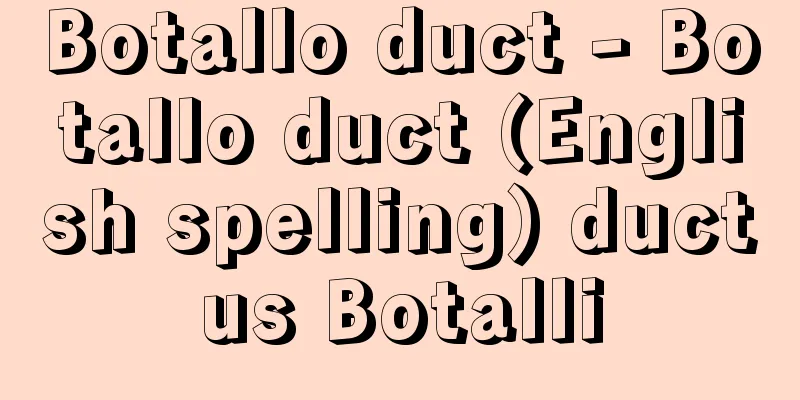 Botallo duct - Botallo duct (English spelling) ductus Botalli
